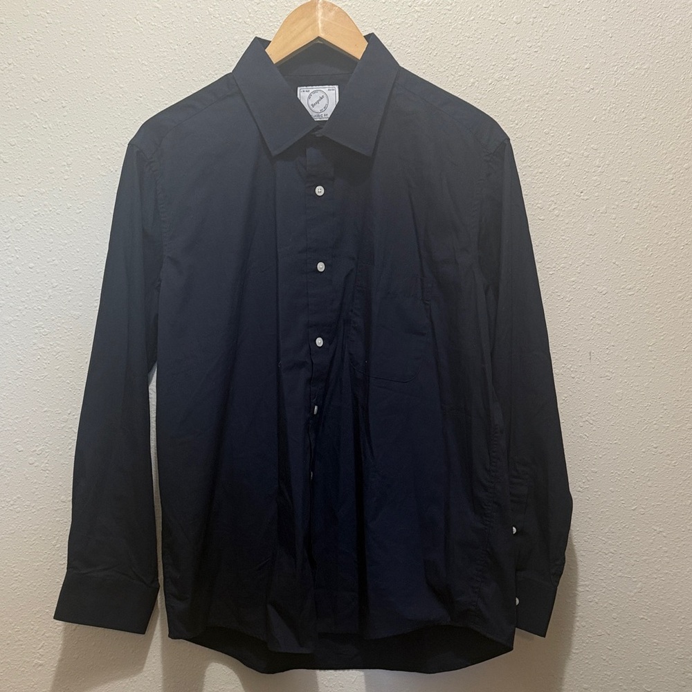 Bespoke Navy Men's Casual Button Down Shirt, Size L